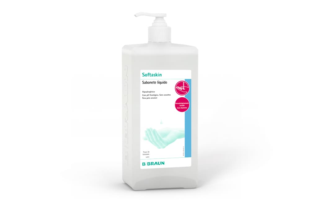 Softaskin-Sabonete liquido hipoalergênico para peles sensíveis.