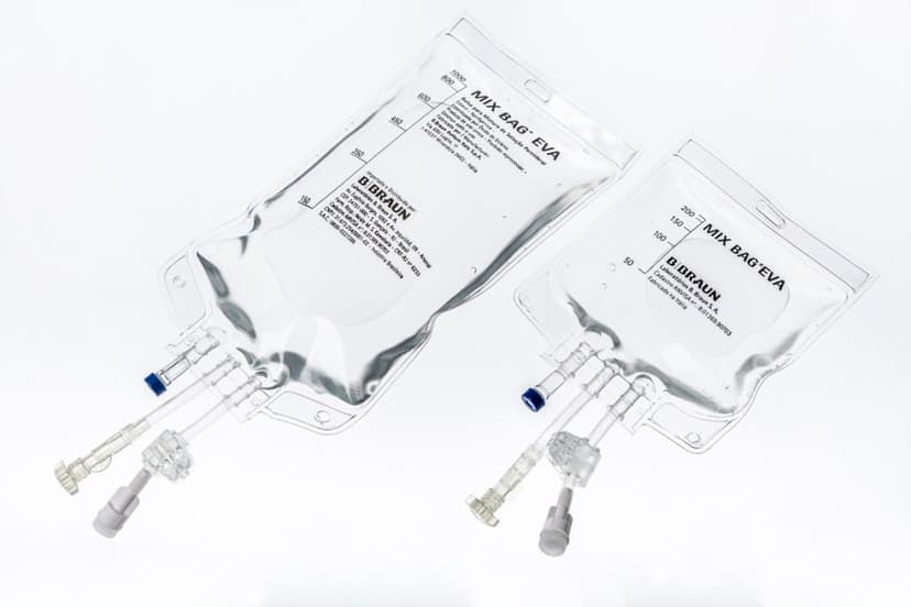Mix Bag®-Bolsa plástica em EVA para mistura e administração de soluções parenterais e nutrição parenteral