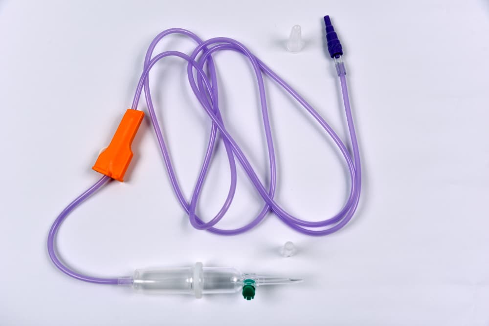 ENTERALFIX AIR ESC-Equipos para administração exclusiva de dietas enterais com tubo de PVC na cor azul que indica exclusividade pa<br/>ra nutrição enteral.